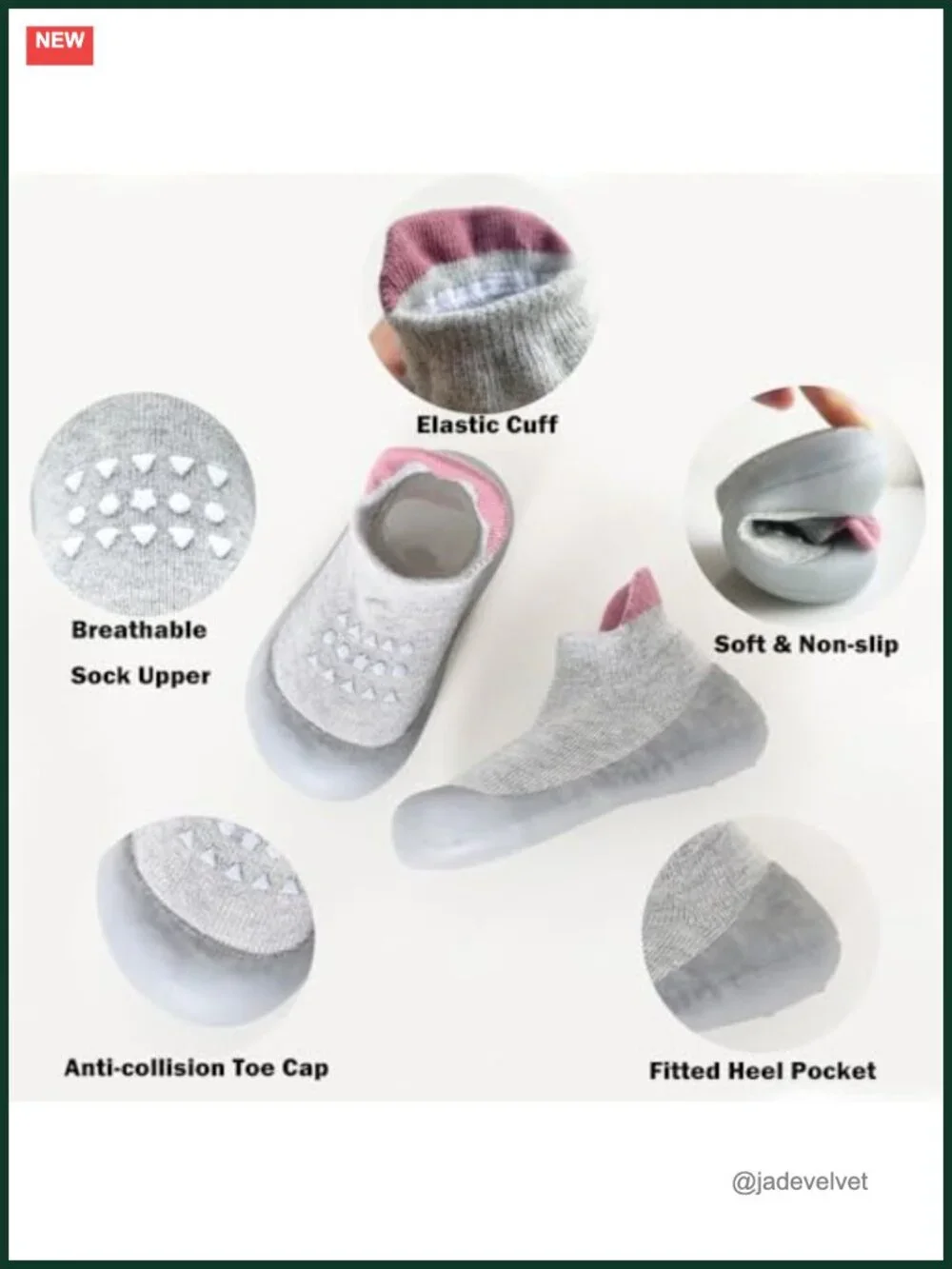 2 Pair Baby Non Slip Soft Rubber Sock Shoes Toddler First Walking Slippers